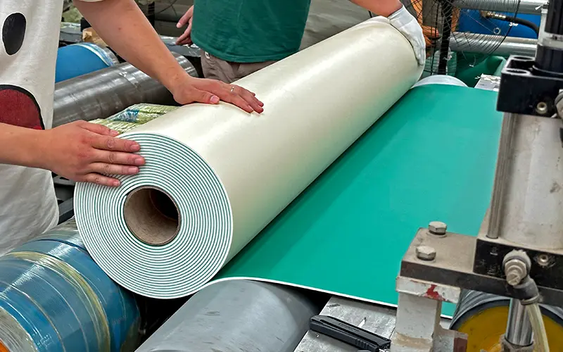 PVC flooring roll manufacturing