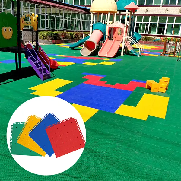 Kindergarten interlocking floor tiles