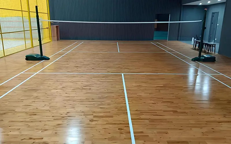wooden badminton flooring