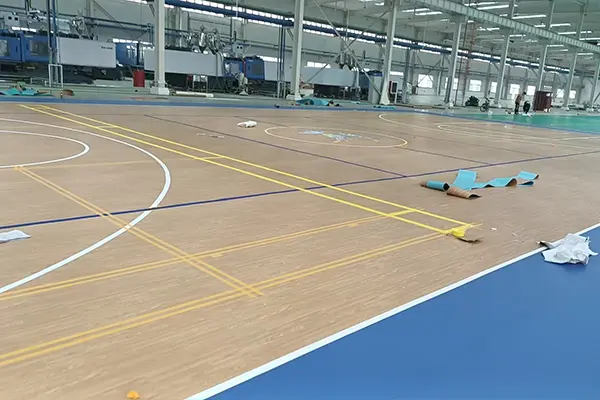 Basketball court line marking