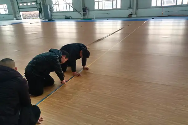 Basketball court flooring manufacturing factory