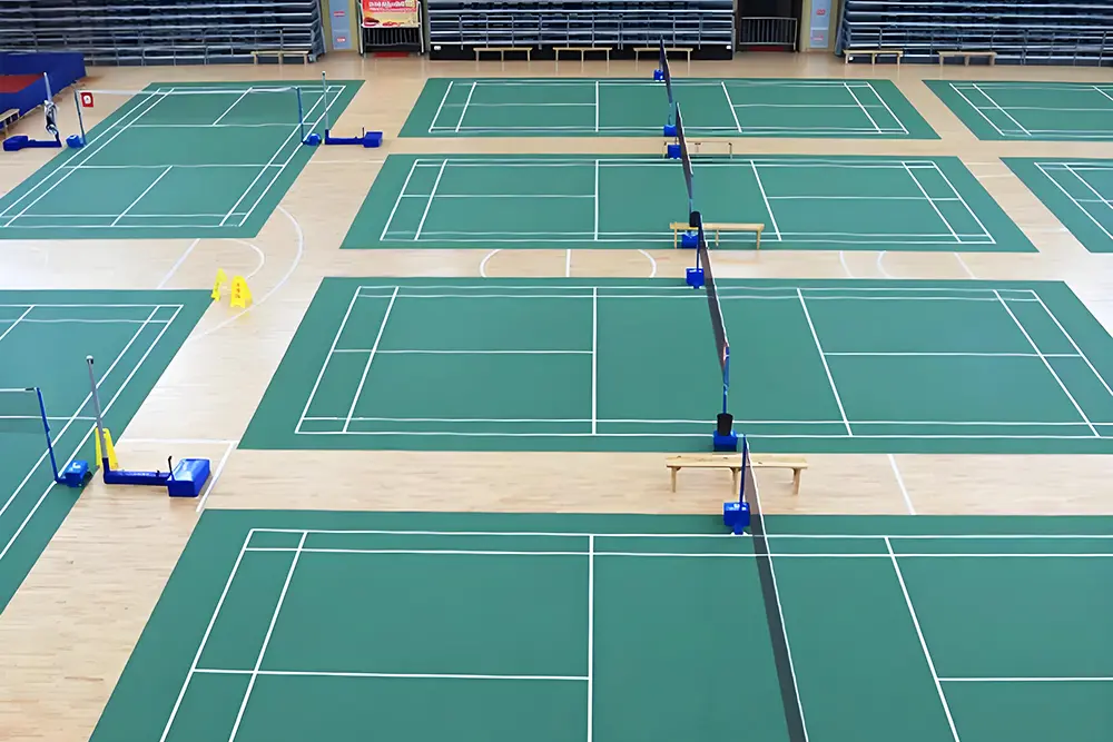 indoor pvc badminton mat for wooden court