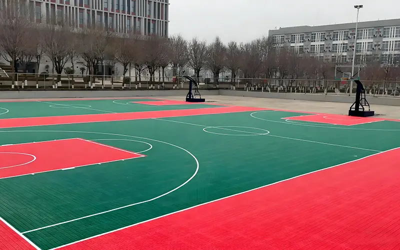outdoor basketball court tiles
