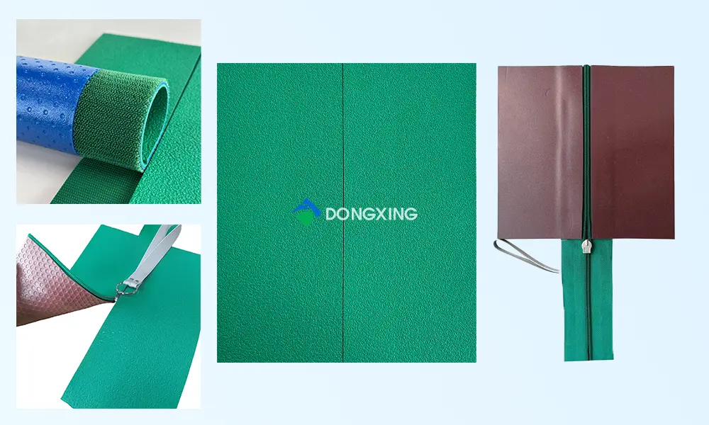 Velcro and zipper make badminton court structure convenient