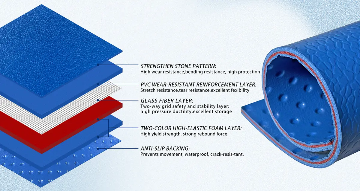 PVC pickleball flooring structure