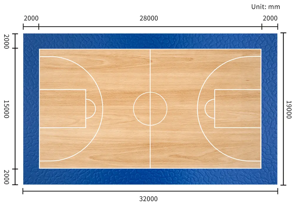 Standard basketball court size