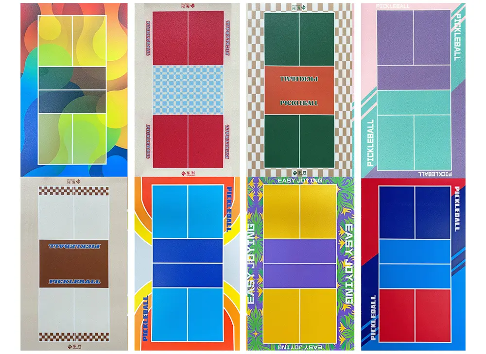 Pickleball court floor pattern design