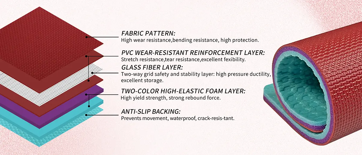 PVC table tennis floor structure