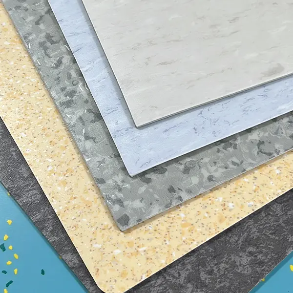 Heterogeneous commercial vinyl flooring