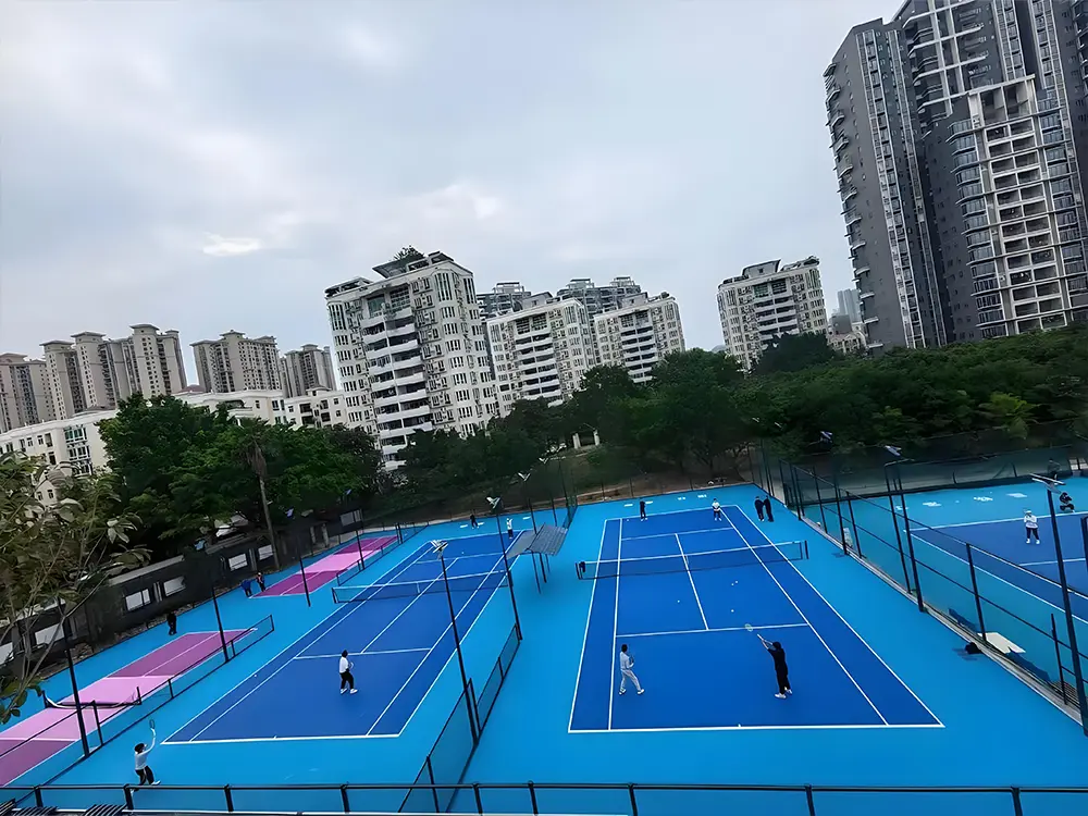 tennis court material and pickleball