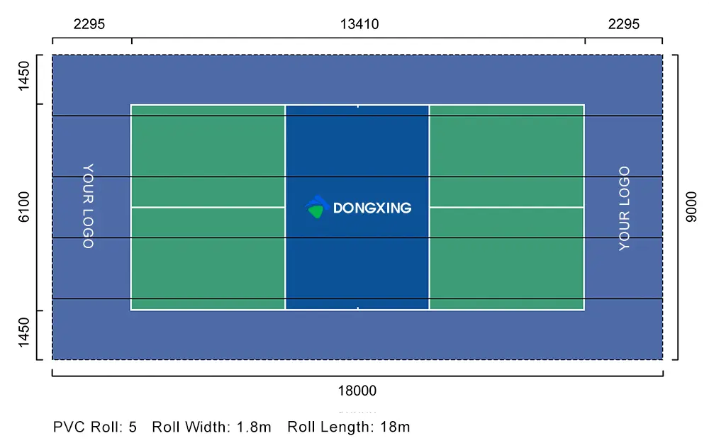 Pickleball court flooring plan