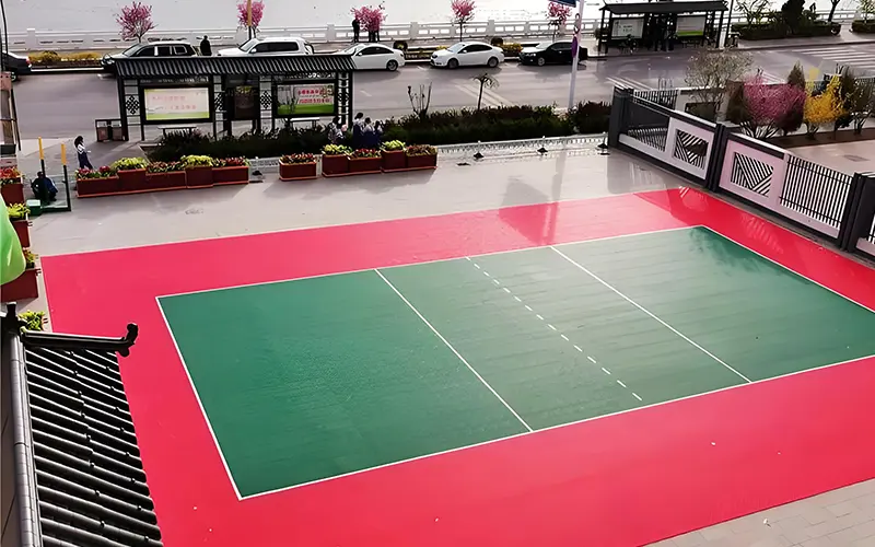 volleyball court tiles