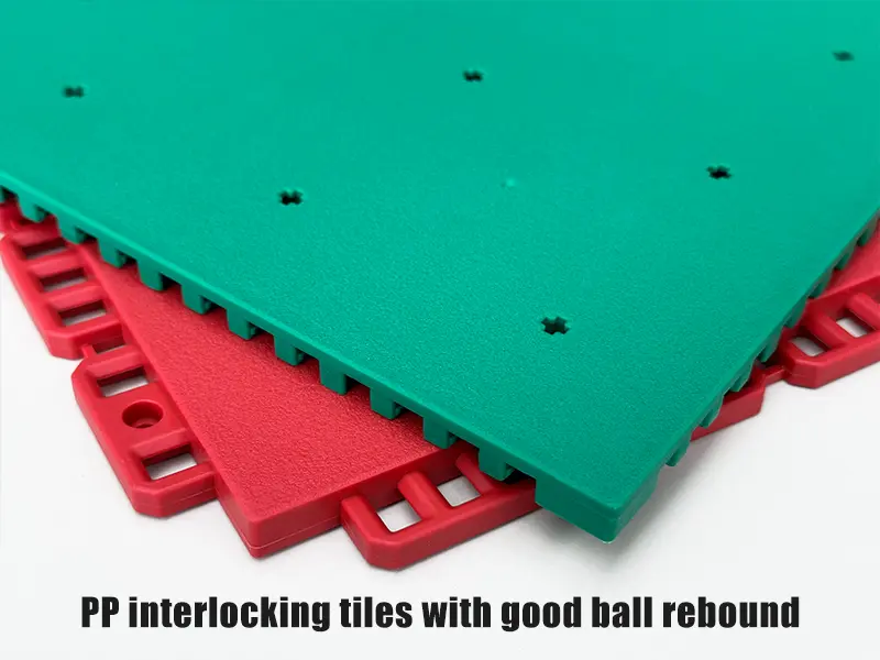 pickleball court tiles with good ball rebound