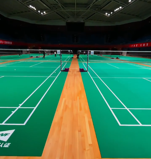 wooden and pvc badminton court system